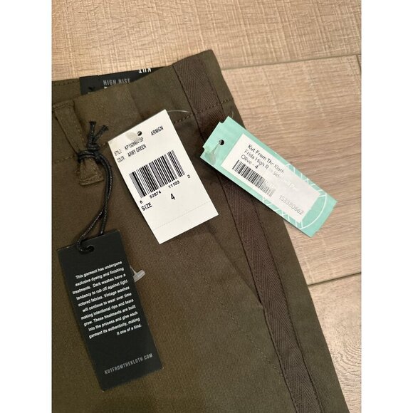 Kut From The Kloth High Rise Army Green Jogger Pants Size 4 With Elastic Cuffs - Picture 4 of 7